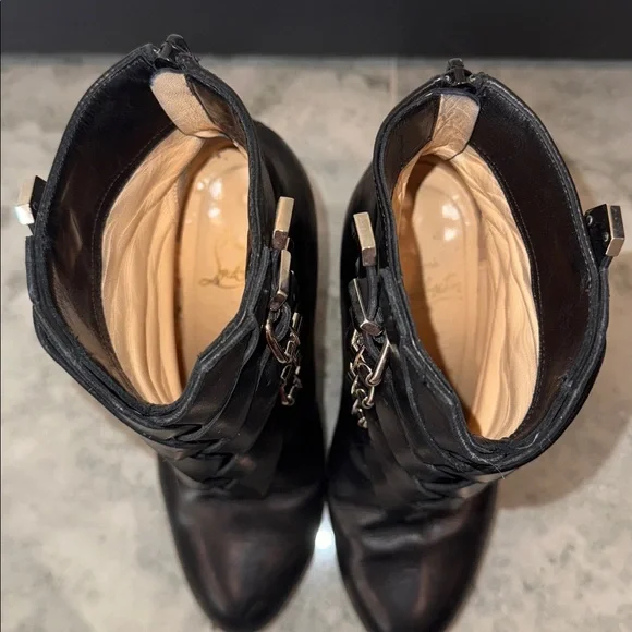Christian Louboutin Black Leather Ankle Boots - Picture 5 of 8